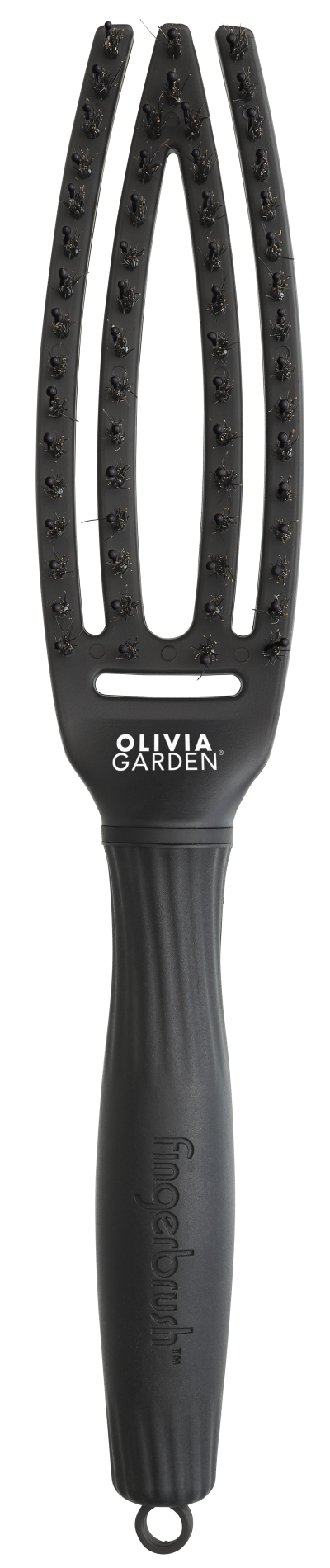 Escova Olivia Garden Fingerbrush Care Iconic Boar & Nylon Black S – Desembaraçar Sem Dor