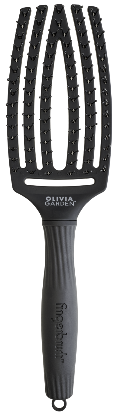 Olivia Garden Fingerbrush Care Iconic Double Bristles – Black M