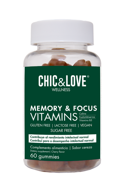 Gomas Memory & Focus Chic&Love - Memória, Concentração e Desempenho Mental 60 gomas