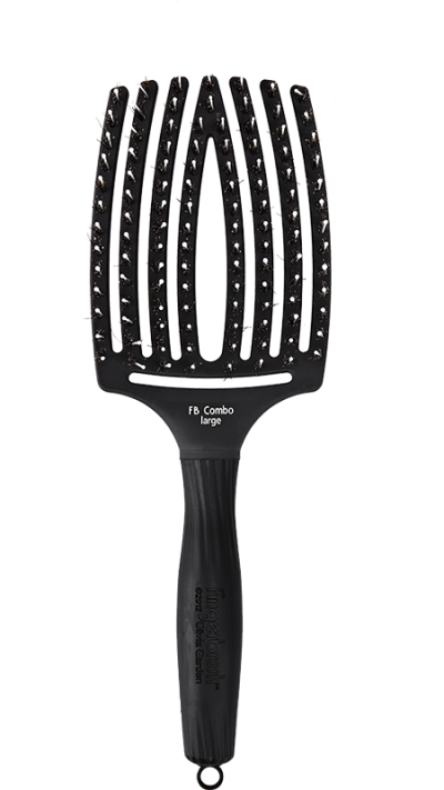 Escova Olivia Garden Fingerbrush Care Iconic Boar & Nylon Black L | Cabelo Comprido